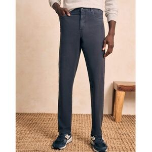 Faherty Stretch Terry 5-Pocket Athletic Fit Pant Navy Size 38